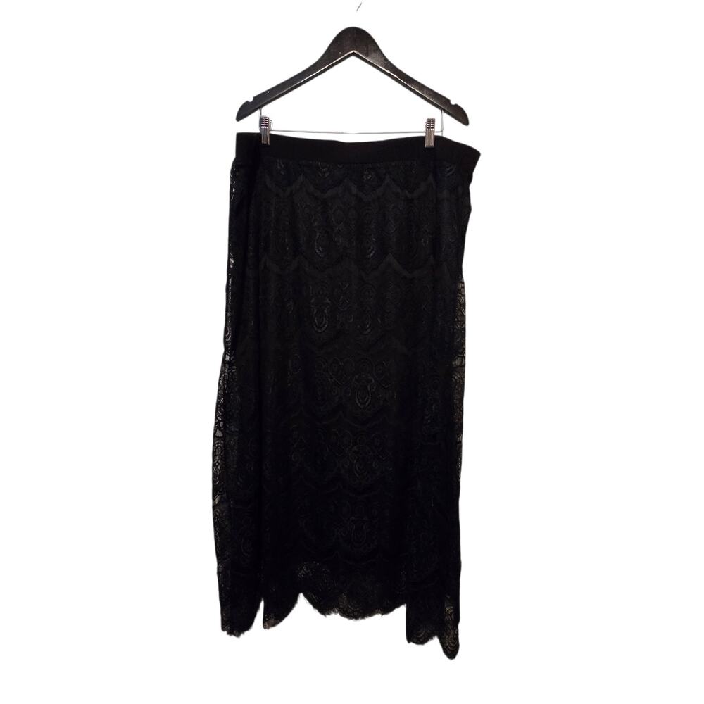 Vtg Y2K Lace Midi Maxi Skirt Womens 2X Whimsigoth Dk Fairy Grunge Goth Punk